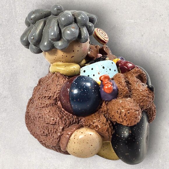 CMI/Henton Decorative Figurine Child with Toys Teddy Bear Retro Vintage Cottage - Picture 5 of 10